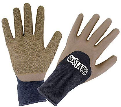 Rostaing ONE4ALL Gants Fins de Jardinage Confort Imperméables Taille Plantation Désherbage , Beige/Noir, Taille 8 (M)