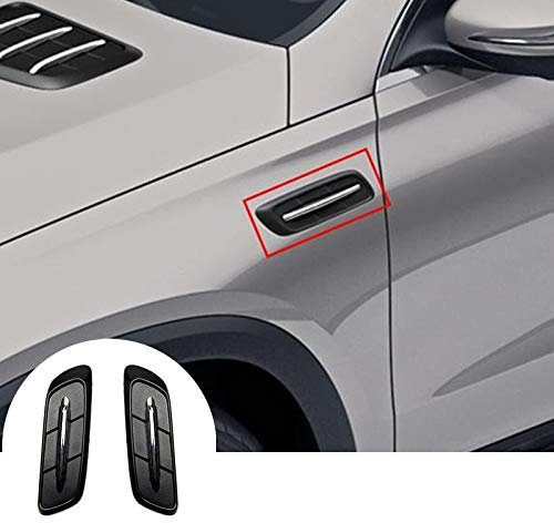 Schwarz Front Fender Side Kotflügel Lufteinlässe Embleme Abdeckung Zierleisten 2Stk