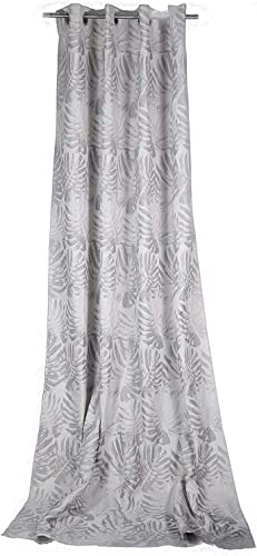 SCHMIDTGARD STOFFE Ösenschal Store Dekoschal Vorhang Gardine Blättermotiv Vintage Blickdicht BxH 140 x 245 (BxH) cm grau