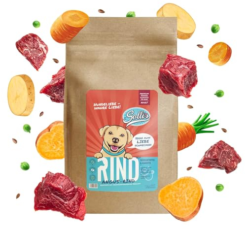 Sollis Hundefutter trocken | Getreidefrei | Zuckerfrei | Angus-Rind | Trockenfutter für ausgewachsene Hunde | 2kg