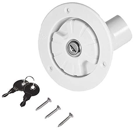 Bouchon d'eau avec verrouillage de gravité, bouchon d'entrée d'eau verrouillable pour caravane, camping-car, caravane, bateau, camping-car, remorque