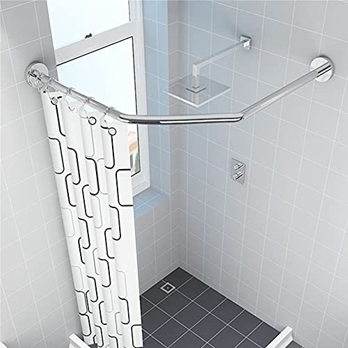 GJXJY Estensibile Forma A L Asta per Tende da Doccia E Vasca da Bagno in Acciaio Inox,Bastone Tenda Doccia 3 Lati per Tende da Doccia per Bagno,Negozio di Abbigliamento