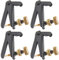 LATRAT 4Pack Fine Tuners per Violino 4/4-3/4 Metal Thong Adjuster Nickel Plated Anti Ruggine Accessori, Nero, Oro