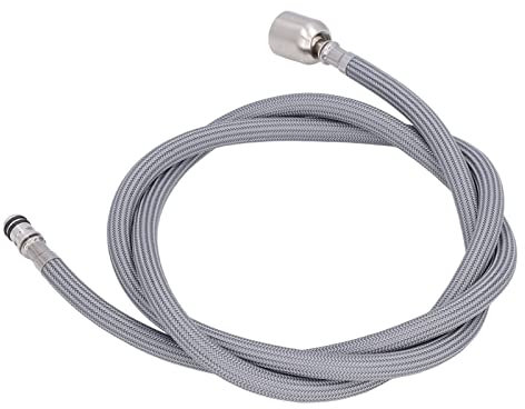 G1/2 Interface Pull Out Faucet Hose 1.5m / 4.9ft Nylon Braid PVC Flexible Faucet Hose Replacement for Kitchen Bathroom