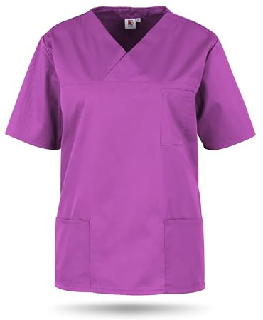 beb™ Schlupfkasack Unisex – Kasack für Damen & Herren mit V-Ausschnitt, 3 Taschen & Seitenschlitzen – bügelleichtes Mischgewebe 65 % Polyester / 35 % Baumwolle – ideal für Pflege & Klinik