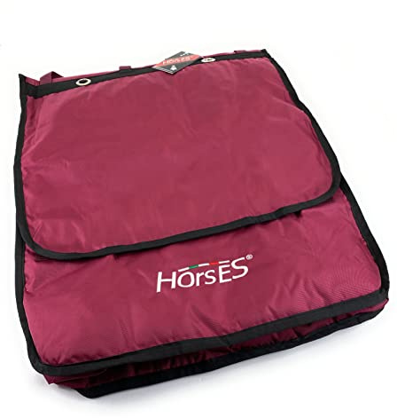 Horses, Boxenaufbewahrung aus Nylon, zur Befestigung an der Box, Kombinierbar mit dem Horses Door Closer Gate, Bequem und Praktisch (Bordeaux)