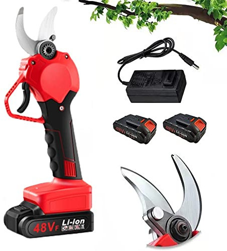 Cesoie Elettriche Professionali per Potatura Forbici Elettriche per Potatura Troncarami per Frutteti con 2 Batteria Al Litio Ricaricabile Diametro di Taglio 50mm