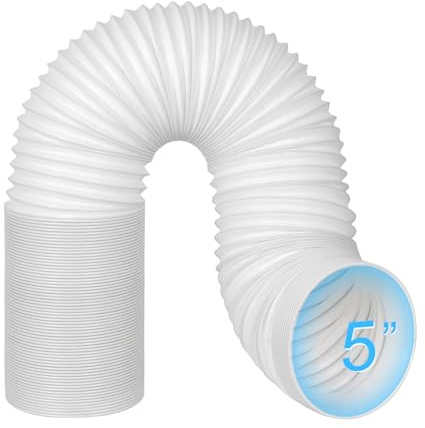 5 Inch Portable AC Air Conditioner Hose Anti-Clockwise Thread & Length up to 80 Support Counter-Clockwise Thread, AC Hose Compatible with Haier, LG, Delonghi and More (5 Hose- Anti Clockwise)