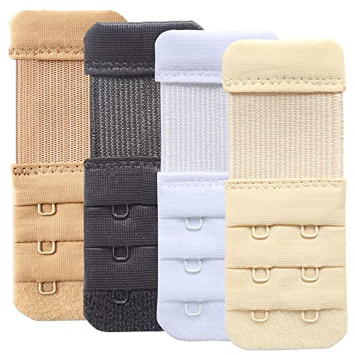 YARBAR Bra Extender 2 Hook, Comfortable Stretchy Bra Strap Extension (4 Pieces, 2 Hook 1.27cm(1/2 inch))