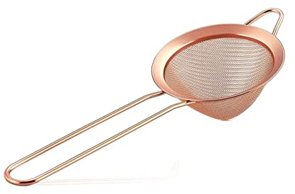 HMTE Cuillère à Tamis Passoire à Mailles en Acier Inoxydable avec Long Manche Passoire Passoire à Mailles (Couleur : Or Rose, Taille : 23 cm) (Or Rose 23 cm)