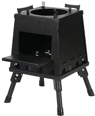 Réchaud de camping à bois, réchaud à bois de camping portable en fonte avec pieds pliables, antirouille portable durable, épissage facile, économise de l'énergie, pour la randonnée en plein air.