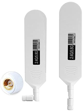 Vecys Dual Band WiFi 2.4GHz 5.8GHz Antenne 12dBi Hohe Verstärkung Omnidirektionale Klebestift Antenne SMA Männlicher Stecker für WiFi Router Wireless Netzwerkkarte(Weiß,2PCS)