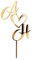 Wedding Initials Cake Topper, Personalized Acrylic Cake Decor, Custom Gold Cake Topper, Engagement Gift, Rustic Cake Decoration