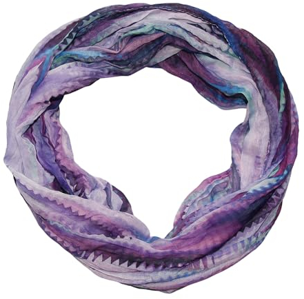 beybey® feiner Batik Damen Seide Loop Schal in unwiderstehlichen Farben - hochwertiger Seidenschal - Schweizer Alpen (lila)