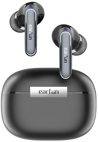 EarFun Air 2 Wireless Earbuds, Bluetooth 5.3 Earphones with Hi-Res Sound, LDAC Codec, 10mm Wool Drivers, Multipoint Connection, 4 Mics ENC Clear Calls, IPX7 Waterproof, App Customization, 40H Playtime