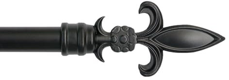 Extendable Iron Curtain Rod 160-300 Wall Curtain Rod Rail Rings Brackets Screws Black