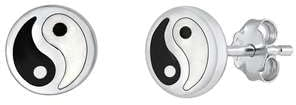 Sterling Silber 925 Yin Yang Ohrstecker Ohrringe LTDELES430784-60
