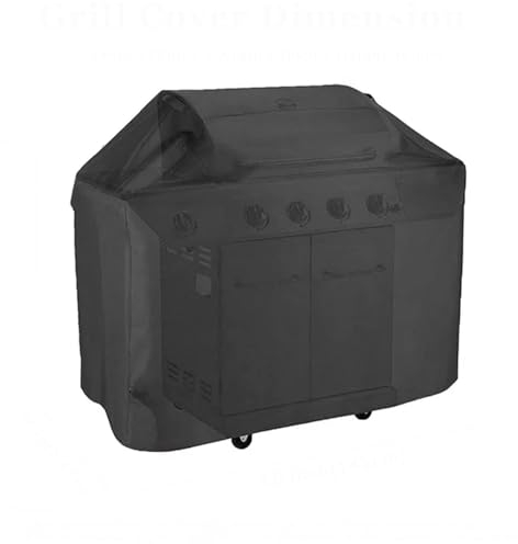 BBQ-Grillabdeckung, wetterfest und passend für Grills von Jutestoffband (Black, One Size)