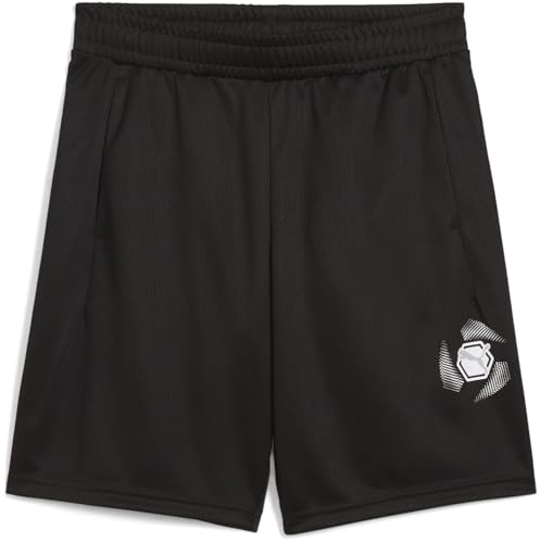 PUMA Jungen Active Sports Graphic Poly Shorts B Gestrickte Shorts, PUMA Black,