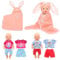 5 Stück Set Babypuppenkleidung für 12-14 Zoll große Puppen, 30-35 cm Bademantel, süße Babypuppenkleidung, Outfits mit rosa Bademantel, Oberteilen und Shorts, Neue Puppenkleidung für Mädchen/Jungen
