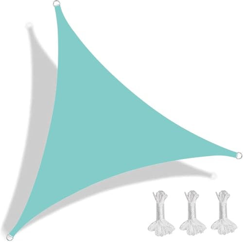 Vela ombreggiante triangolare da giardino impermeabile 5,5x5,5x5,5 m Vele parasole antivento impermeabili Vele ombreggianti Tettoia Pergola Coperture per terrazza Cortile Area giochi Piscina,Cielo blu