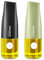 YARRAMATE 2Pcs Auto Flip Olive Oil Dispenser Bottle for Kitchen – 17oz/500ml Cooking Glass Cruet with Pourer, Vinegar, Soy Sauce Container (Green & Black), Labels