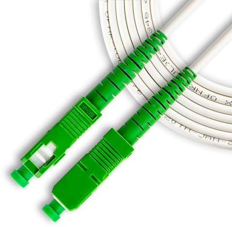 TECHZOCO Cable fibra óptica para router, Latiguillo FTTH, Cable SC/APC a SC/APC, OS2 Monomodo Simplex 9/125um LSZH, Compatible con Orange, Masmovil, Yoigo, Movistar, Vodafone y Jazztel, 3 Metros