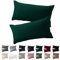Soifox Kissenbezug 40x70 2er Set - Dunkelgrün kopfkissenbezug Für Kissen 40 x 70 cm 100% Mikrofaser Resistent und Hypoallergen Kissenbezüge mit Reißverschluss