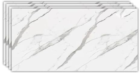 IZODEKOR Wandverkleidung Marmoroptik - 4 Pcs 120x60cm- Alternative zu Badfliese/Küchenfliese, Duschwandpaneele, Wandpaneel für Küchenrückwand, Badezimmer, Innenbereich - Ice Berg Grey New