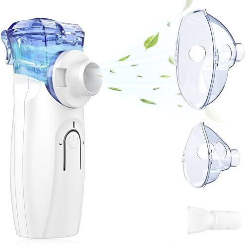 Aerosol Portatile Silenzioso Nebula Care - Macchina Aerosol Adulti - Aerosol Bambini - Nebulizzatore Aerosol Ultrasuoni Con 2 Maschere E Boccaglio - Aerosol Silenzioso Per Uso Domestico E In Viaggio