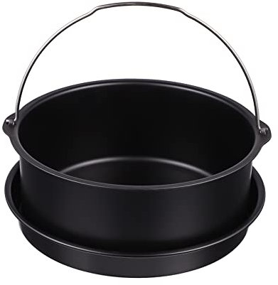 FUNNETOYU Air Fryer Accessories of Carbon Steel Cake Basket Pizza Plate Easy Release Non-stick Surface