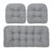 LINONI 3er Gartenstuhl-Kissen-Set, Outdoor Stuhlkissen, Sitzkissen,wasserdichte Garten Stuhlmatte,Geeignet für Terrasse- und Gartenmöbel(Hellgrau)