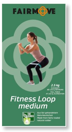 FAIR Move Widerstandsbänder Fitness-Loop Fitnessband Gymnastikband 100% Naturkautschuklatex Band für Muskelaufbau, Yoga, Crossfit, Gymnastik