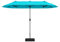 COSTWAY Sombrilla Doble Terraza Exterior 400 x 200 cm, Parasol Jardin Grande con Base Rellenable, Manivela, 12 Varillas de Alta Resistencia, Sombrilla de Patio (Turquesa)