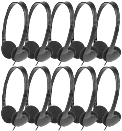 Pesfehhy Classroom Headphones 10 Pack for Kids School, Earphones 3.5MM Audio Headset for Students Children Toddler Teens