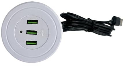 Double USB Charging Power Socket 2 USB Port 170CM Cord Type B Plug Recessed Design For Electronics Home Office