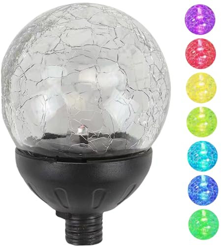 Neroyaner Repuestos para luz Solar Bombilla LED de 7 Colores con Interruptor luz Solar de Repuesto Impermeable para Molinos de Viento al Aire Libre.