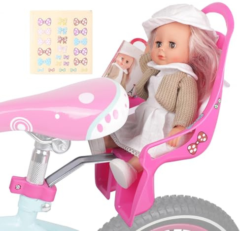 Puppensitz - Puppe Fahrradsitz für Mädchen Bike | Dekorative Spielzeug-Stuhl mit Aufklebern, Kinderträger für Fahrräder, Kinder-Fahrradträger, Puppet Sattel, Youth Bike Accessories für Mädchen und