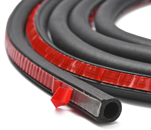 Blueshyhall Türdichtung Auto Selbstklebend aus EPDM Gummi D-Profil, Universalle Dichtungband Autotür Schallschutz Wasserdicht Fahrgeräusch Dämmung Windgeräusche Reduzieren Kfz Winter (10x10mm, 6M)
