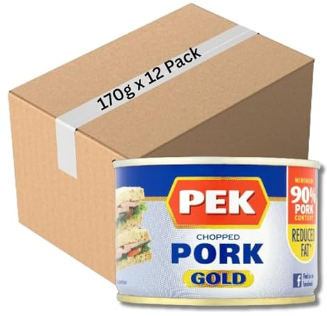 PEK Chopped Pork Gold 170g – Extra Lean, High Protein Luncheon Meat, Ready to Eat for Quick Sandwiches & Snacks (Pack of 12)
