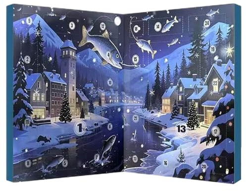 ei Adventskalender,24-Tage 2025 Angelköder Set,Weihnachts Angelköder Set Countdown Kalender | Für Männer Freund Ehemann Vater Angler Urlaub Und Geburtstag