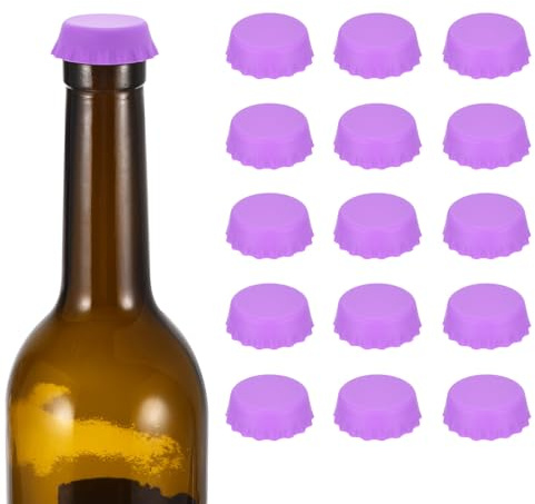 QUARKZMAN 24 Stück Flaschenverschluss Flaschen Deckel Verschluss, Bierflaschenverschluss Silikon Kronkorken, Siegel Flaschen Verschluss Stopfen für Bierflaschen Glasflaschen Lila