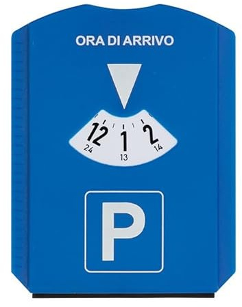 PAIF Disco Orario Auto Europeo Unificato con Busta Protettiva in PVC - 15x12 CM Parchimetro Disco Orario Italiano x Auto e Moto (1, Disco Orario Rigido)