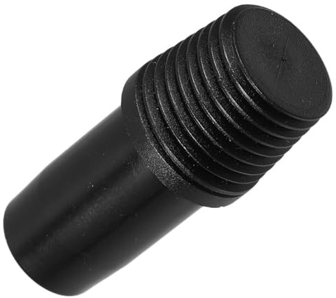 Hoement Threaded Broom Handle Adapter Black German Style Metal Connector for Mop and Painting Extension Poles, 1pcs Threaded Tip Repair for Household Cleaning Rods