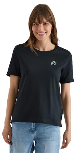 Damen T-Shirt mit Rundhals und Print-Detail