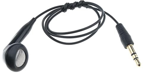 Okiyakusama Einzelkopfhörer Single Side Wired Earphone mit Universal 3.5mm Jack in Ear Earbud Einzelohrhörer Headset mit PVC für Beruf Unterwegs Autofahrten, Schwarz, 45cm