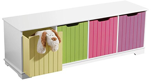 Premier Housewares Wood Storage Unit, 120 x 34 x 43 cm - White