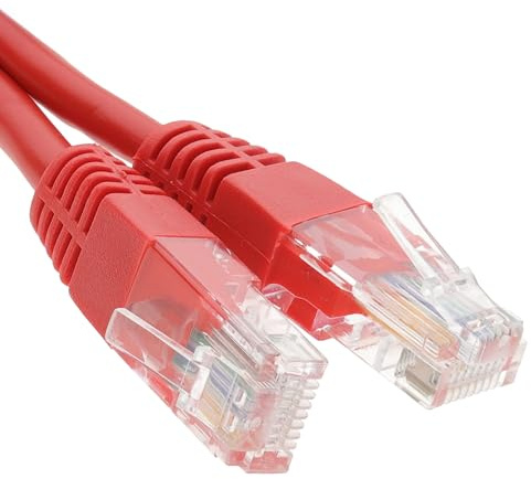 kenable Network Ethernet Cable Cat5e UTP RJ45 Internet LAN Patch Lead 26AWG CCA Red 3m