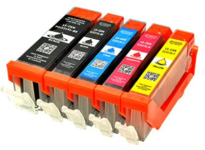 Logic-Seek 5 Druckerpatronen MIT CHIP + Füllstandanzeige kompatibel für Canon PGI550XL CLI551XL Pixma iP7250 MG5450 MG6350 MX725 MX925 kompatibel mit PGI550BK CLI551C CLI551M CLI551Y CLI551BK