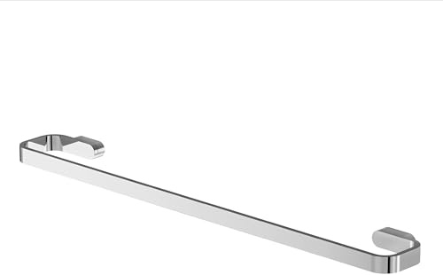 Lenz Badetuchhalter Aura Chrom, Länge 60 cm – Für große Duschhandtücher | Handtuchstange, Wandmontage inkl. Befestigungsmaterial, Pflegeleichte Oberfläche & hochwertige Verarbeitung, 3467502